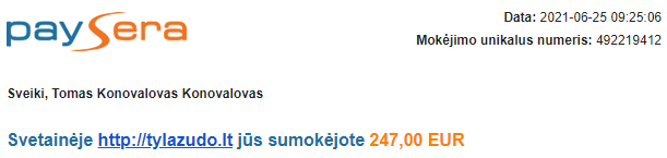Euro 2020 mokėjimas