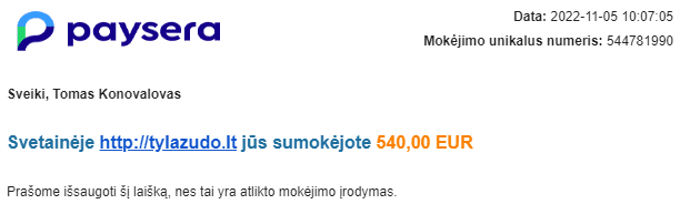 Euroleague 2022 mokėjimas